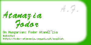 atanazia fodor business card
